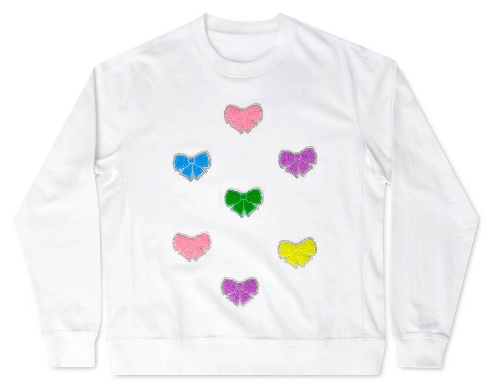NEW ISCREAM kids' beautiful bows sweatshirt in white